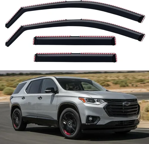 Vista 45 de YQAUTEC - Viseras para ventana, protectores contra la lluvia, compatibles con Subaru WRX 2015-2021, deflectores de viento para ventanas, viseras