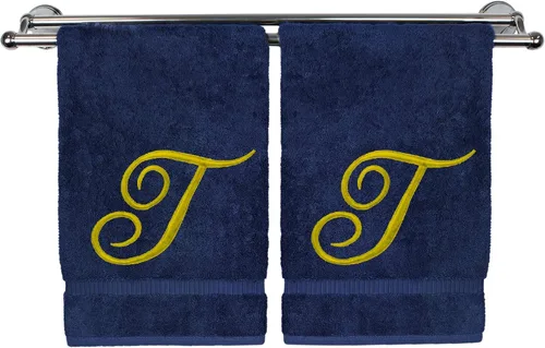 Vista 10 de Toalla de mano con monograma, regalo personalizado, 16 x 30 pulgadas, extra absorbente, 100% algodón turco, acabado de rizo suave, para baño, cocina