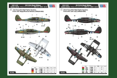 Vista 4 de Hobby Boss US P-61A Black Widow Kit de modelo de avión Negro