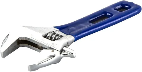 Vista 3 de Llave inglesa ajustable rechoncha de apertura ancha con mango corto de acero al cromo vanadio de 4 pulgadas forjado