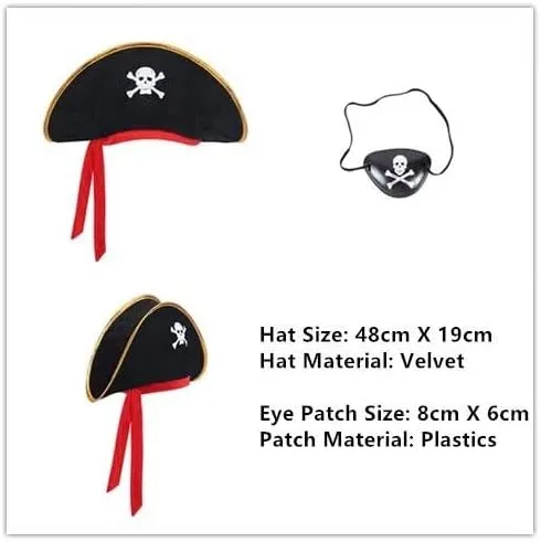 Vista 4 de Lgandpg Disfraz de pirata para niños, disfraz de capitán de Halloween con accesorios