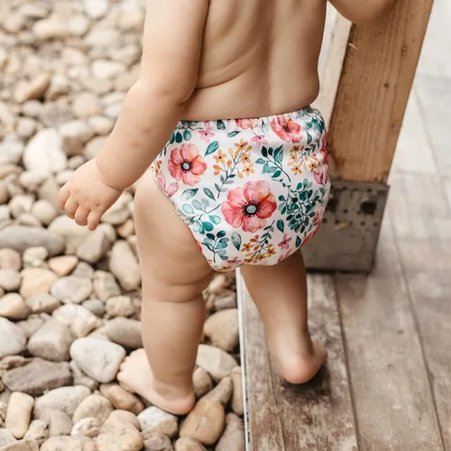 Vista 3 de Mama Koala Pañales de tela para bebé 3.0 con 6 insertos, con 2 bolsas reutilizables para húmedo y seco