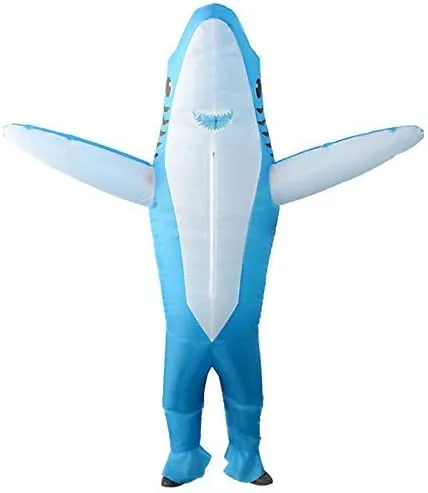 Vista 2 de KMiKE Disfraz inflable para disfraz de tiburón inflable para adultos