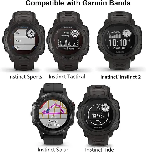 Vista 4 de Correa deportiva compatible con Garmin Instinct/Instinct 2, correa de repuesto ajustable de silicona para Garmin Instinct 2 Solar/Tide/Tactical