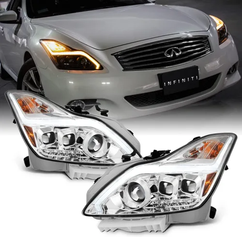 Vista 9 de AKKON - Para 2008-2015 G37 / Q60 Coupé [LED completo de haz bajo/alto] con faros delanteros de proyector de tubo de señal secuencial