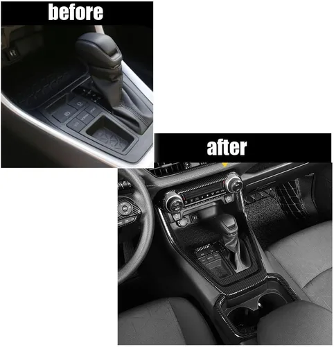 Vista 2 de ERIDANUS Accesorios para automóviles compatibles con RAV4 2024 2023 2022 2021 2020 2019 interior caja de cambios marco de panel de cubierta