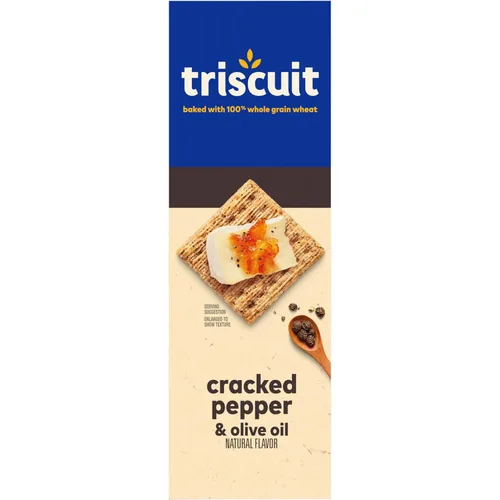 Vista 18 de Triscuit galletas de trigo integral de grano entero con sabor a pimienta negra molida y aceite de oliva, 6 cajas de 8.5 onzas cada una Lunch