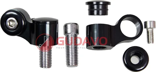 Vista 7 de Espejos retrovisores para motocicleta de aluminio con triángulo completo M8 M10 CNC, espejos negros para YAMAHA Dirt Bike XT660 / WR250 / WR125