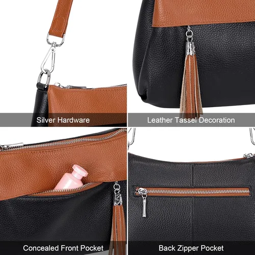 Vista 7 de Over Earth Bolsos de cuero para mujer, bolso de hombro pequeño Hobo para mujer