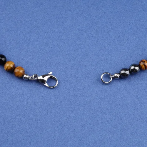 Vista 5 de GAVU Collar de cristal con cuentas de piedras preciosas para hombre