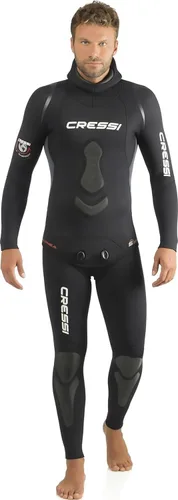 Vista 10 de Cressi Apnea - Traje de neopreno de pesca submarina de apnea de 2 piezas, chaqueta y pantalones, almohadilla de pecho, protección de rodilla, diseño
