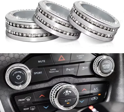 Vista 13 de Auprite Fundas de perilla de control de clima para accesorios Challenger 2015-2023 2024, para Dodge Charger 2015-2023 2024, para Dodge Chrysler Negro