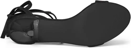 Vista 5 de Allegra K Sandalias con cordones de tacón de gatito para mujer