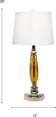 Vista 3 de Dale Tiffany GT21189 Lámpara de mesa ámbar brillante 24% plomo cristal, cromo pulido, multicolor