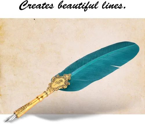 Vista 8 de AYNEFY Juego de bolígrafos de plumas, pluma de inmersión vintage, pluma de caligrafía con 5 puntas de repuesto, base de punta de pluma, botella