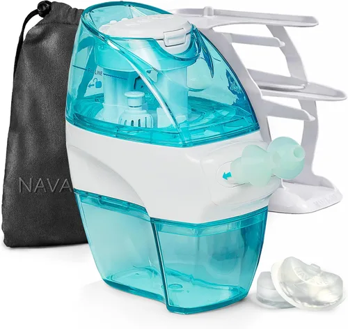 Vista 11 de Navage Paquete Multiusuario - Sistema de Irrigación Navage - Kit de Enjuague Nasal Salino con 1 Limpiador Nasal, 30 Cápsulas de Sal, y Base Nasal