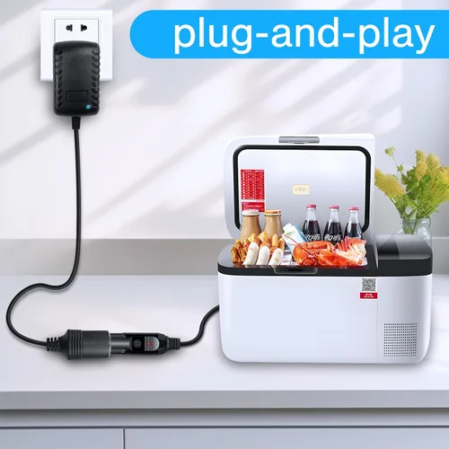 Vista 7 de Herfair Convertidor de CA a CC 2A 24W Adaptador de enchufe para encendedor de cigarrillos de automóvil, cable de alimentación 110-240V a 12V AC/DC