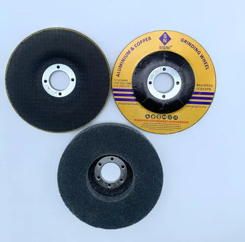 Vista 3 de SIGNI Juego de pulido y pulido de aluminio, 4-1/2" de diámetro, eje de 7/8", carburo de silicio y ruedas de nailon, compatible con amoladora angular