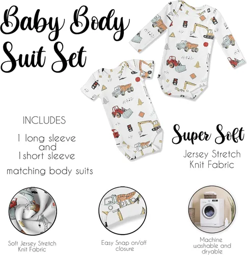 Vista 24 de Sweet Jojo Designs Baby Clothes Bodysuit Short Long Sleeve Newborn Infant Bodysuits