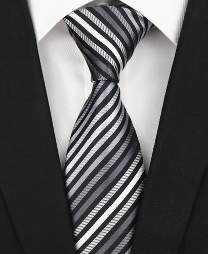 Vista 159 de Secdtie Corbata clásica de seda tejida jacquard a rayas para hombre