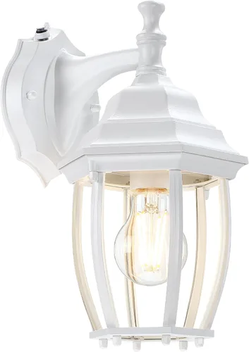 Vista 8 de LIT-PaTH Farol de pared para exteriores del atardecer al amanecer, aplique de pared como accesorio de iluminación de porche con base mediana E26