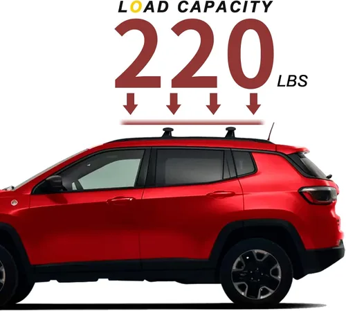Vista 3 de KINGGERI Barras Transversales de Techo de Carga Pesada 220lbs Compatibles con Jeep Compass 2018-2025, Barras de Aluminio para Techo, Portaequipajes
