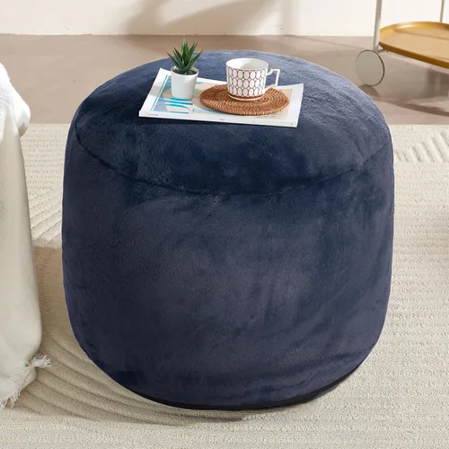 Vista 13 de Puf Otomano Reposapiés 20"x15" Reposapiés y Otomanos Pequeños con Relleno Crema Otomano Pequeño Beige Reposapiés Otomano Marfil Poofy Otomano
