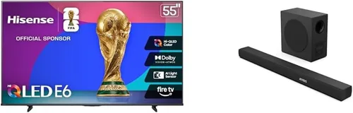 Vista 36 de Hisense 43" Serie E6 Cinema Hi-QLED 4K UHD Smart Fire TV (43E6QF, modelo 2025) - Sensor de luz AI, Dolby Vision · Atmos, control remoto por voz