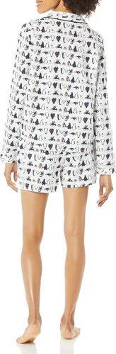 Vista 2 de Tienda Essentials Conjunto de pijama de franela tejida ligera con pantalones cortos para mujer
