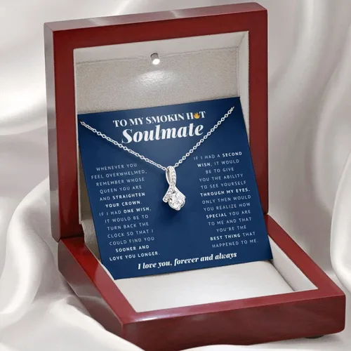 Vista 2 de Collar Soulmate 2022 V2, Oro blanco de 14 quilates sobre acero inoxidable, Circonia cúbica