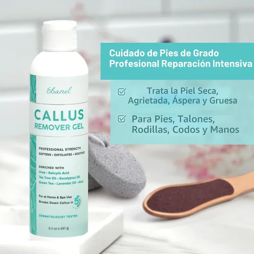 Vista 7 de Ebanel Juego de removedor profesional de callos para pies y crema de urea 40% más ácido salicílico 2%, removedor de callos en el talón y pies, gel