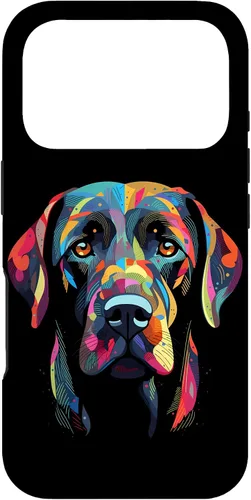 Vista 30 de Labrador Retriever - Carcasa para iPhone 17, diseño de cara de perro, color negro
