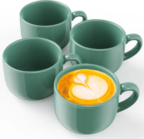Vista 9 de Omniware Teaz Cafe - Taza jumbo de 24 onzas, color negro, juego de 4