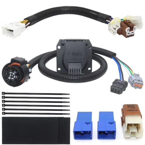 Vista 8 de Arnés de cableado de vehículo a medida con conector de remolque plano de 4 vías, compatible con Nissan Frontier, Pathfinder, Xterra y Suzuki Equator