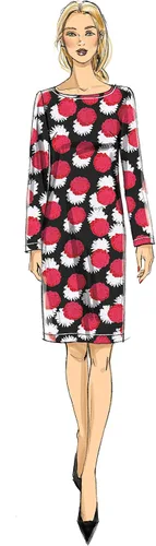 Vista 5 de Vogue V9325E5 - Vestido ajustado con forro para mujer, tallas 14-22, color blanco