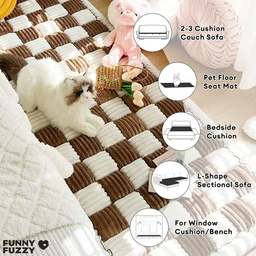 Vista 4 de FUNNY FUZZY Fundas de Sofá para Mascotas, Fundas de Sofá para Perros Lavables Protector de Sofá para Perros Color Crema Fundas de Sofá de Muebles