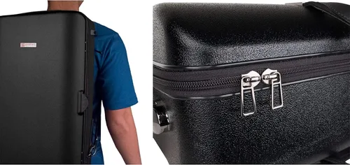 Vista 6 de Protec Micro ZIP - Estuche triple para trompeta con ruedas, color negro, modelo BLT301T