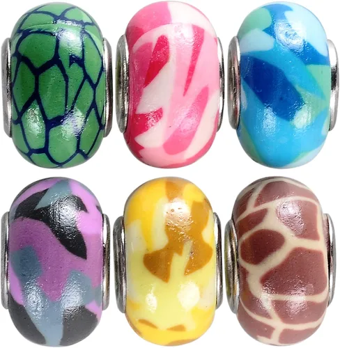 Vista 9 de RUBYCA 30 cuentas de cristal de Murano abstracto a granel para pulseras europeas para hacer joyas de bricolaje