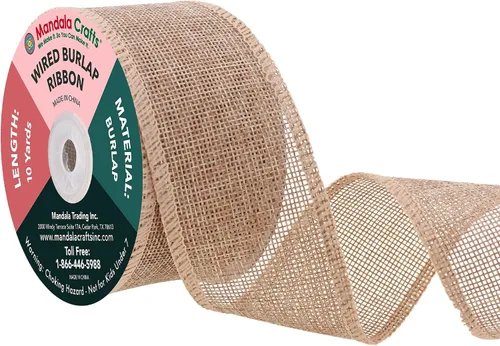 Vista 67 de Mandala Crafts Cinta de arpillera negra de 1.5 pulgadas de ancho para manualidades, rollo de 20 yardas de cinta rústica de arpillera para coronas
