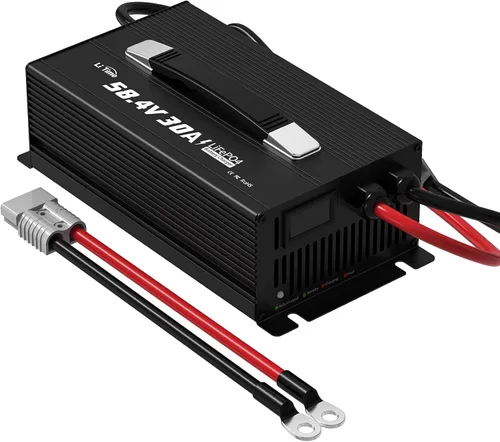 Vista 7 de Cargador de batería de litio LiTime 48V (58.4V), para baterías de carritos de golf de 51.2V, función de carga inteligente de 0V, cargador de batería