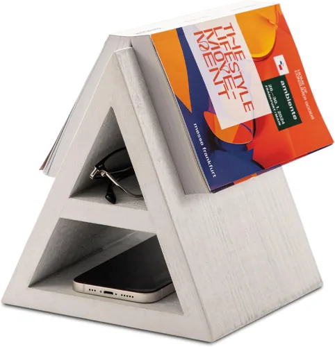Vista 10 de Soporte de madera para páginas de libros en forma de triángulo, sin necesidad de montaje, regalos para amantes, soporte para libros para dormitorio