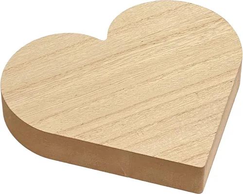 Vista 5 de Paquete de 4 letreros de madera de madera de 6 pulgadas de grosor con forma de corazón de madera de fibropanel de densidad media sin terminar