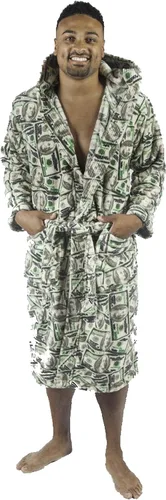 Vista 9 de Forever Lazy Bata de forro polar con capucha para mujeres y hombres, bata de baño de felpa coral de 3/4 de longitud Mary Jane