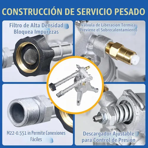 Vista 4 de TOOLCY Bomba de lavado a presión vertical de eje de 7/8 pulgadas, 2500 PSI 2.5 GPM Kit de bomba de repuesto de entrada y salida frontal