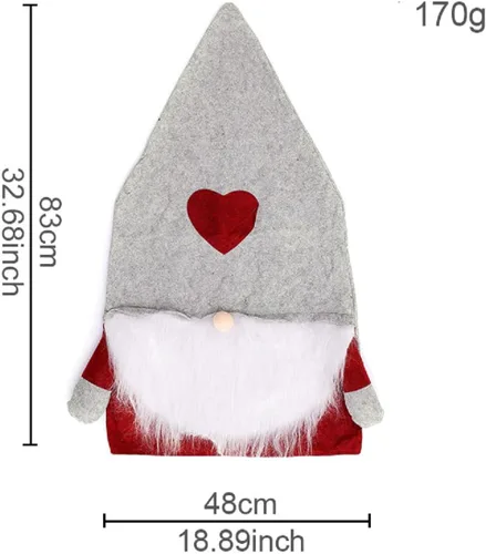 Vista 6 de 2 fundas navideñas para silla de Navidad, cubierta trasera de felpa sin rostro con brazos, fundas para sillas de comedor, fundas para silla