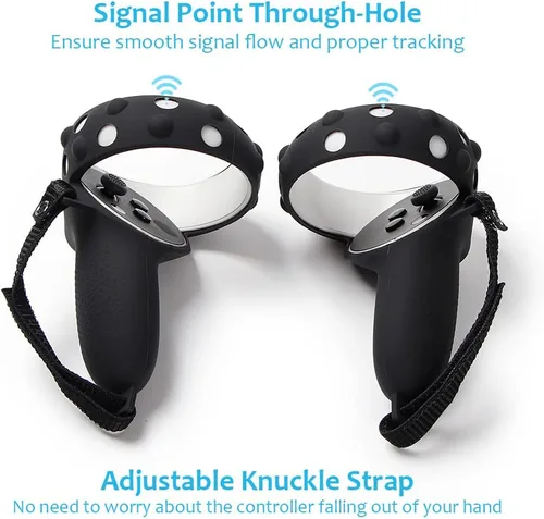 Vista 2 de Silicone Protctive Cover Set for Quest 2 Accessories, VR Shell Cover+Silicone Face Cover+Lens Protector +Controller Grips Protector Cover+Thumb