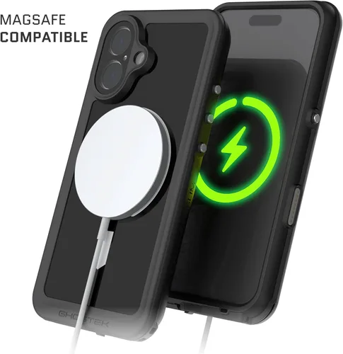 Vista 48 de Ghostek NAUTICAL funda delgada para iPhone 14 Plus a prueba de golpes impermeable con protector de pantalla y imán MagSafe con carga inalámbrica