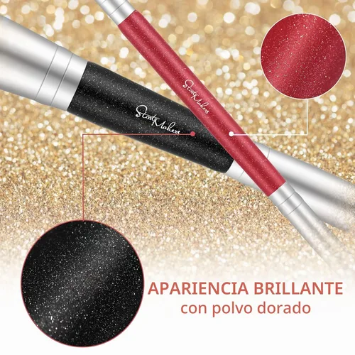 Vista 4 de START MAKERS - Brochas de maquillaje de doble punta para base, 2 en 1, cepillo corrector para cara, cejas, sombra de ojos, para líquidos, polvos