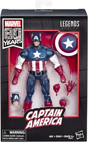 Vista 2 de Marvel Comics 80th Anniversary Legends Series - Figura de acción coleccionable de Capitán América, a escala de 6 pulgadas