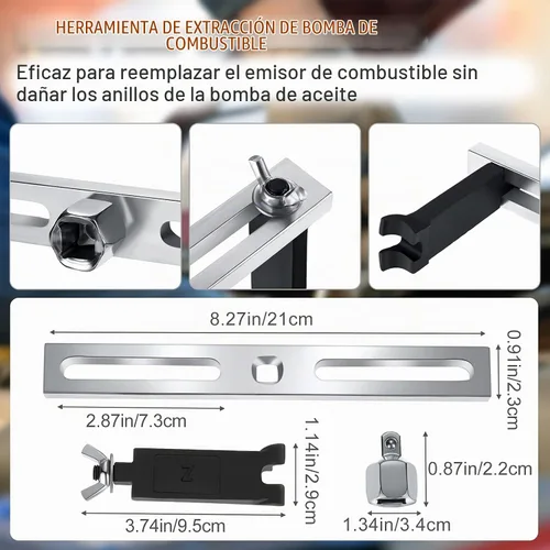Vista 3 de Frienda 3 piezas universal de extracción de bomba de combustible herramientas de extracción de bomba de combustible ajustable módulo de anillo llave